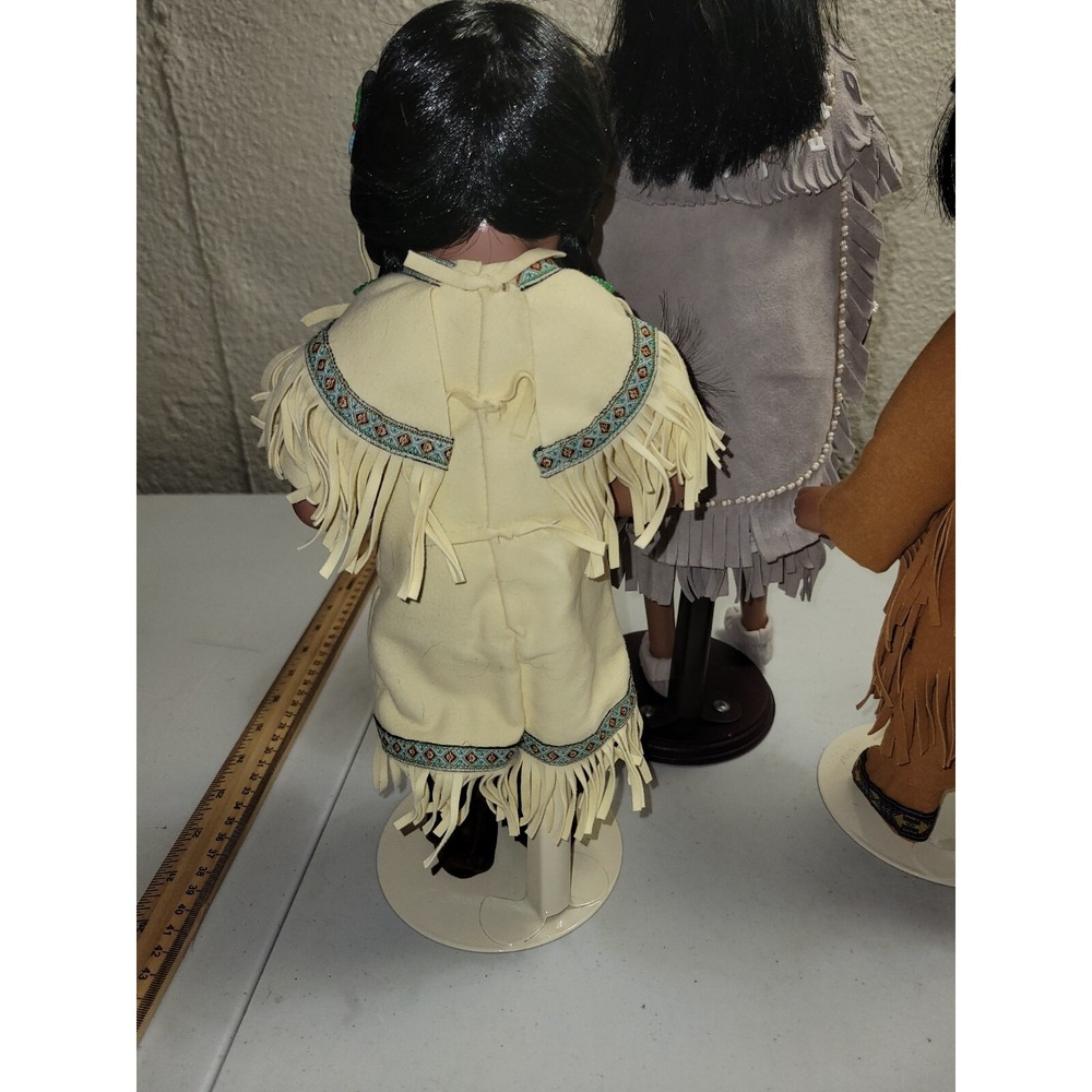 Porcelain Native American Doll Figures Lot Of 4 - Picture 8 of 11